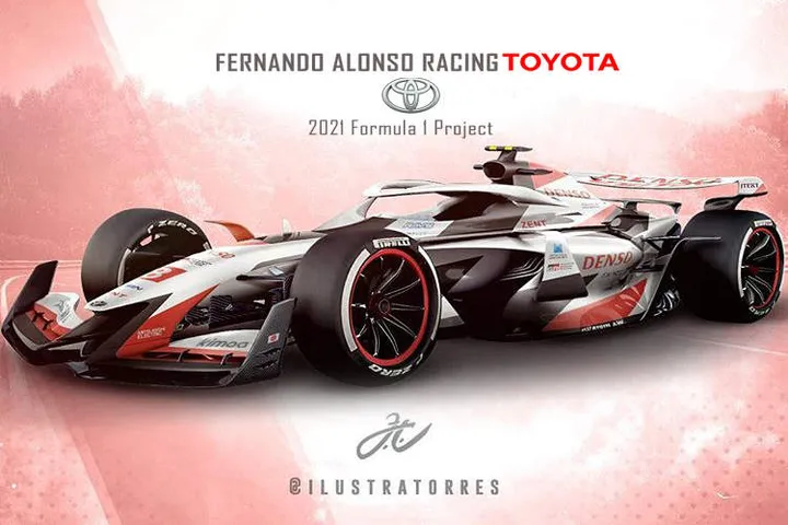 fernando alonso racing toyota team photo