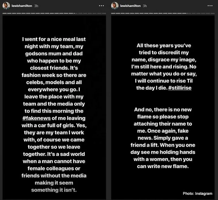 hamilton instagram message