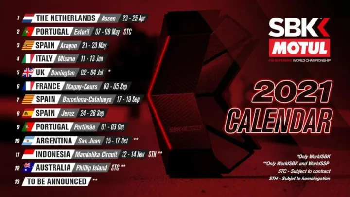 Image result for world superbikes 2021 calendar