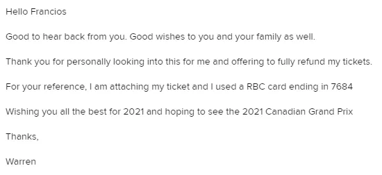warren reply