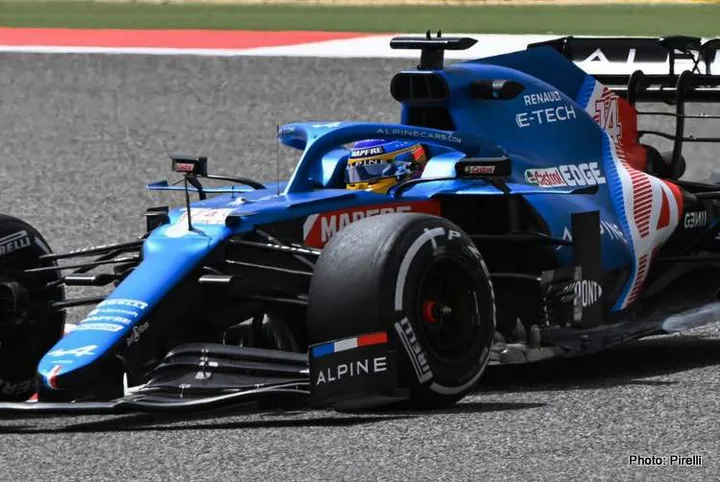 bahrain fernando alonso bahrain alpine test f1 2021