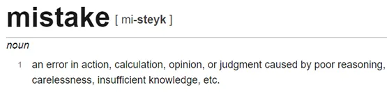 mistake 2 meaning