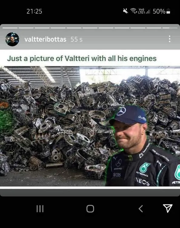 valtteri bottas engines mercedes wolff f1 instgram