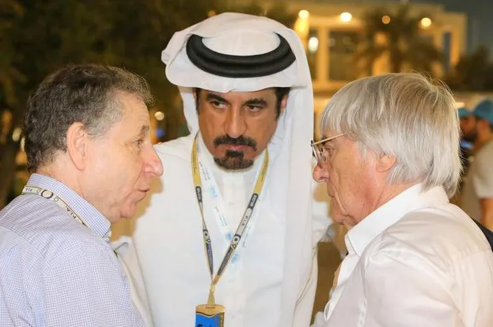 (L to R): Jean Todt (FRA) FIA President, Mohammed Bin Sulayem (UAE) and Bernie Ecclestone (GBR) CEO Formula One Group (FOM).Formula One World Championship, Rd18, Abu Dhabi Grand Prix, Qualifying, Yas Marina Circuit, Abu Dhabi, UAE, Saturday 3 November 2012.