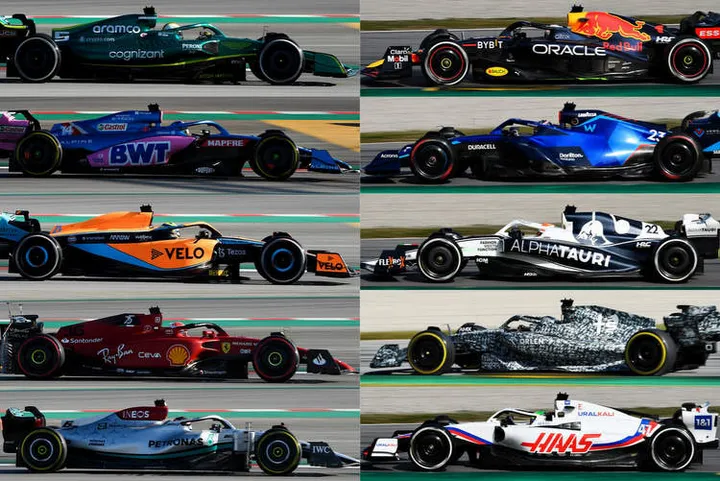2022 f1 cars barcelona testing