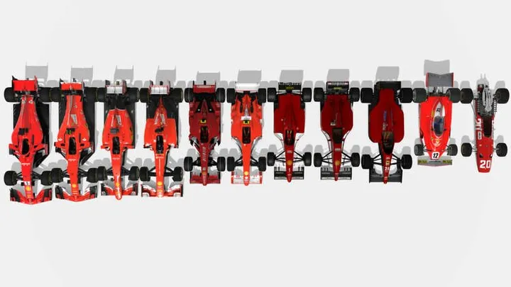 formula 1 car size over the years
