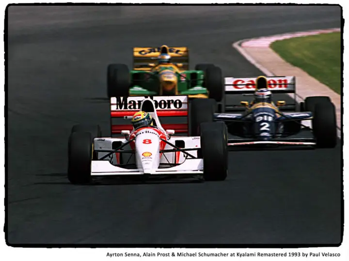 Ayrton Senna, Alain Prost &amp;amp; Michael Schumacher at Kyalami 1993 by Paul Velasco