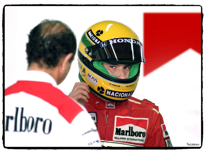 ayrton senna eye contact 1991 photo by paul velasco original
