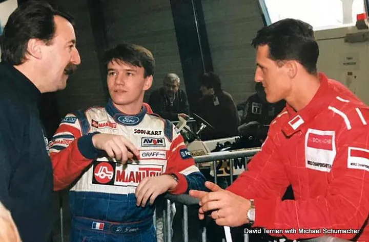 David Terrien with Michael Schumacher