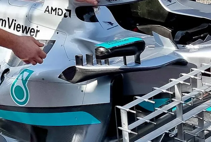 mercedes w13 wing mirrors horner not happy