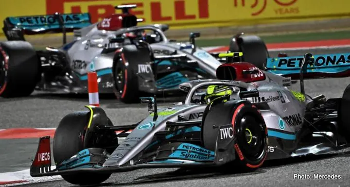 #44 Lewis Hamilton (GBR, Mercedes-AMG Petronas F1 Team), F1 Grand Prix of Bahrain at Bahrain International Circuit on March 20, 2022 in Sakhir, Bahrain. (Photo by HIGH TWO)