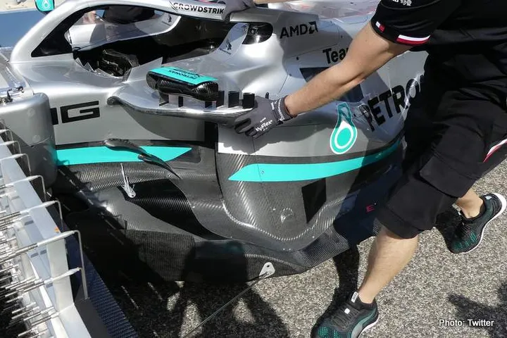 Drastically upgraded Mercedes in Bahrain, almost no sidepods