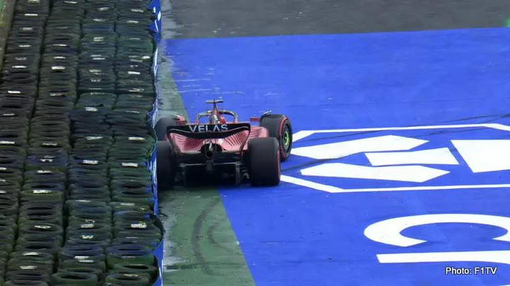 2022 Imola grand prix f1 leclerc shunt crash accident spin