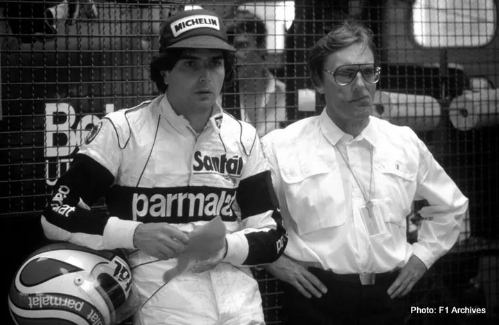Nelson Piquet with Bernie Ecclestone Formula One World Championship 1984