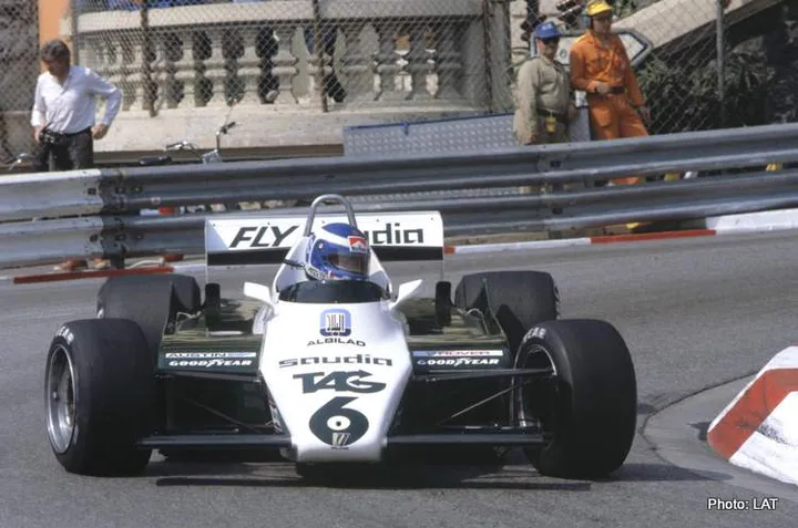 Monte Carlo, Monaco, 20th - 23rd May 1982, RD6. Keke Rosberg takes the Williams FW07C around the circuit. Gulf Historic Dubai GP