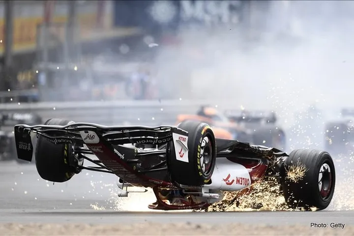zhou silverstone british gp crash f1 halo