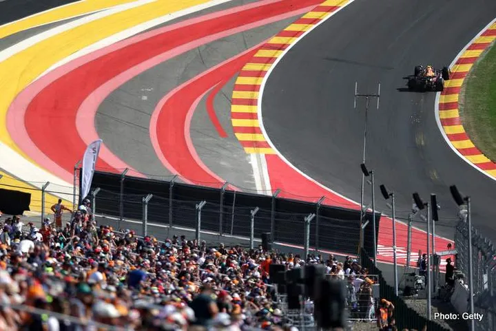 SPA, BELGIUM - AUGUST 28: Sergio Perez of Mexico driving the (11) Oracle Red Bull Racing RB18 on track during the F1 Grand Prix of Belgium at Circuit de Spa-Francorchamps on August 28, 2022 in Spa, Belgium. (Photo by Peter Fox/Getty Images)