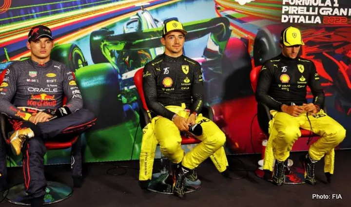 leclerc verstapen sainz press conference italian gp qualifying