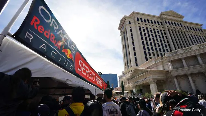 LAS VEGAS, NEVADA - NOVEMBER 05: General view at Caesars Palace during the Formula 1 Las Vegas Grand Prix 2023 launch party on November 05, 2022 on the Las Vegas Strip in Las Vegas, Nevada. (Photo by Alex Bierens de Haan - Formula 1/Formula 1 via Getty Images)