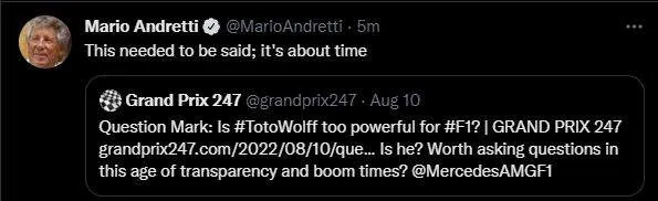 andretti twitter tweet mario