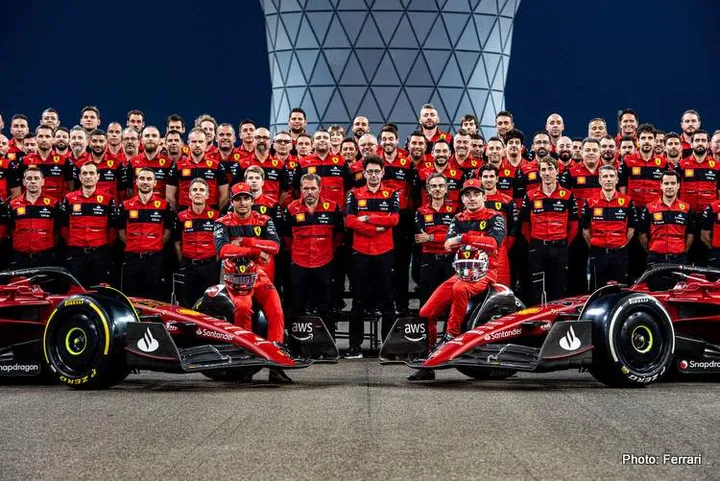 ferrari team photo abu dhabi 2022