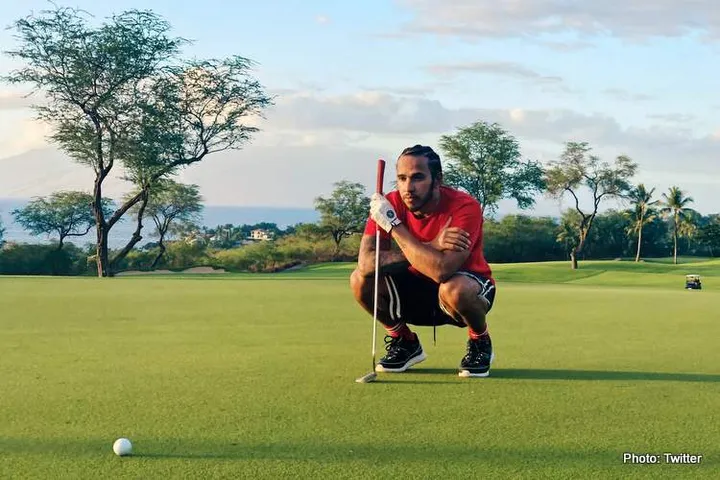 lewis hamilton plays golf tiger woods rory mccillroy