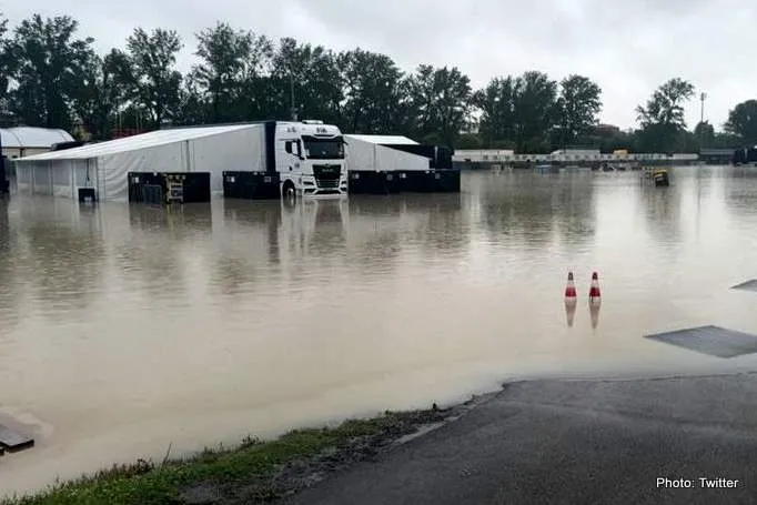 flooded paddock imola f1 gp Update 1: Imola flooding puts Grand Prix under threat