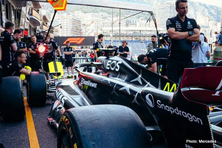 mercedes w14b new car f1 monaco 2023 upgrade