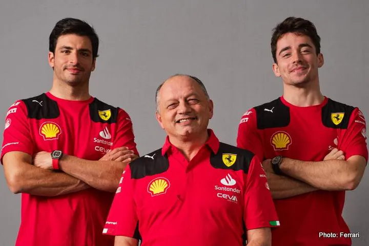leclerc sainz ferrari turrini f1 2023 vasseur