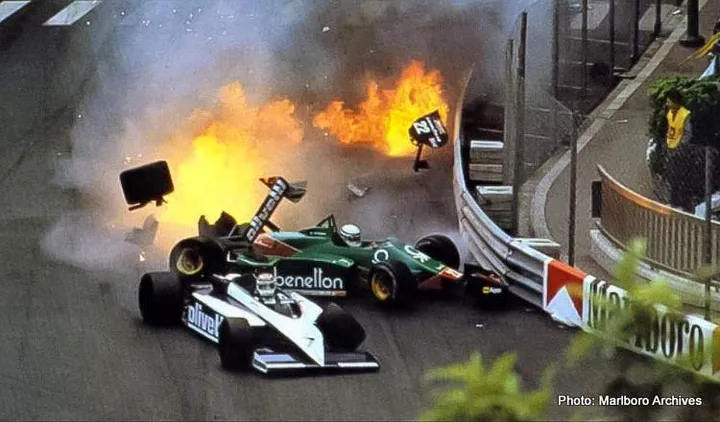 piquet patrese monaco crash