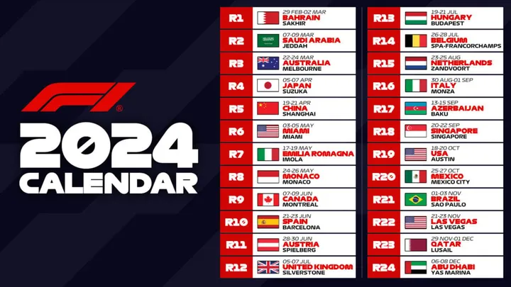 Formula 1 announces calendar for 2024 | Formula One World Championship Limited