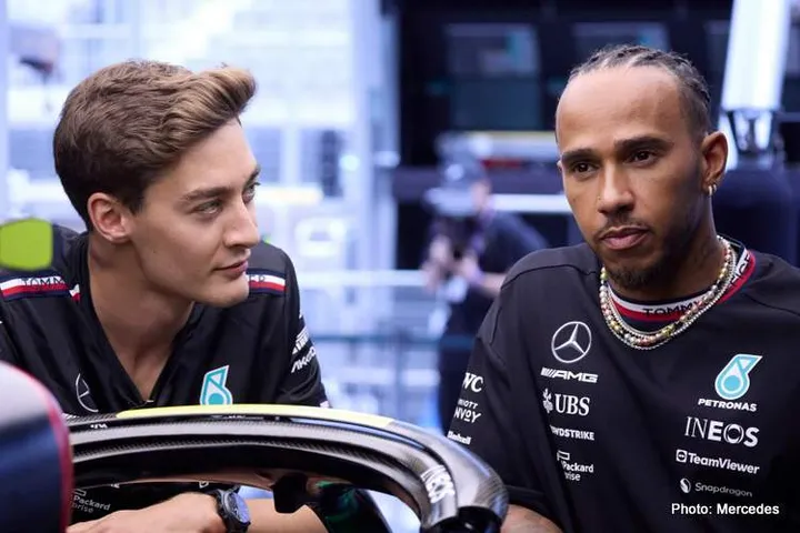 hamilton russell mercedes f1