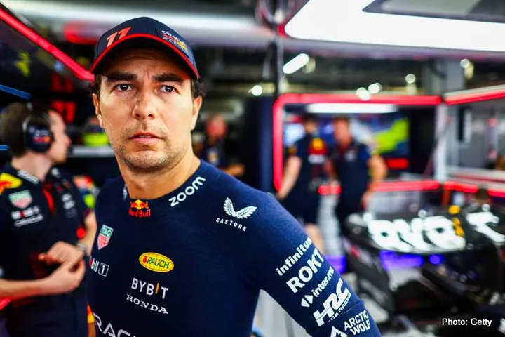 SUZUKA, JAPAN - SEPTEMBER 22: Sergio Perez of Mexico and Oracle Red Bull Racing prepares to drive in the garage during practice ahead of the F1 Grand Prix of Japan at Suzuka International Racing Course on September 22, 2023 in Suzuka, Japan. (Photo by Mark Thompson/Getty Images) // Getty Images / Red Bull Content Pool // SI202309220066 // Usage for editorial use only //