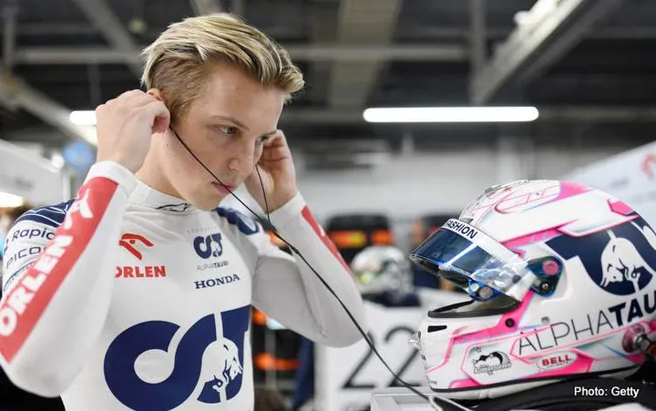 SUZUKA, JAPAN - SEPTEMBER 22: Liam Lawson of New Zealand and Scuderia AlphaTauri prepares to drive in the garage during practice ahead of the F1 Grand Prix of Japan at Suzuka International Racing Course on September 22, 2023 in Suzuka, Japan. (Photo by Rudy Carezzevoli/Getty Images) // Getty Images / Red Bull Content Pool // SI202309220145 // Usage for editorial use only //