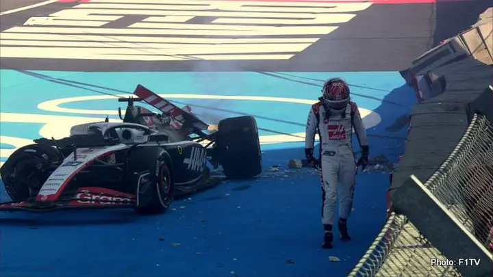 kevin magnussen crash mexico