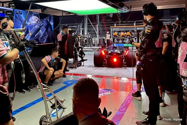 las vegas gp practice f1 alpine f1 team