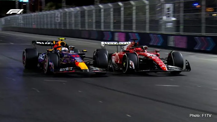 perez vs leclerc las vegas gp