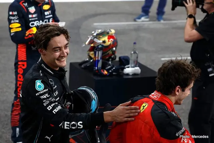 russell leclerc abu dhabi 2023