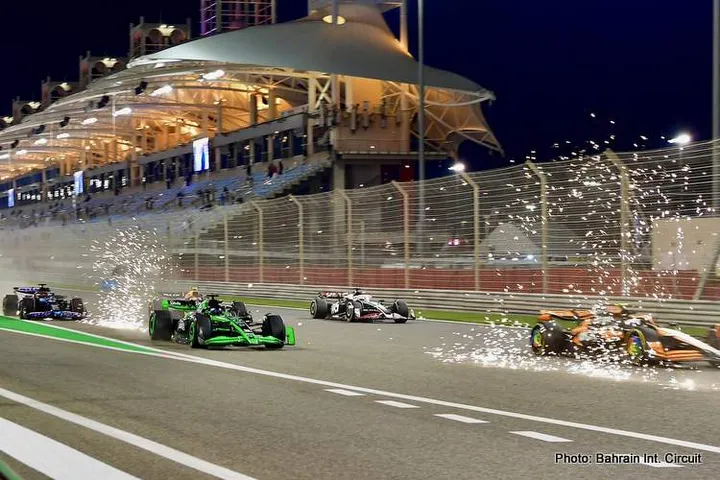 bahrain testing cars on track 2024