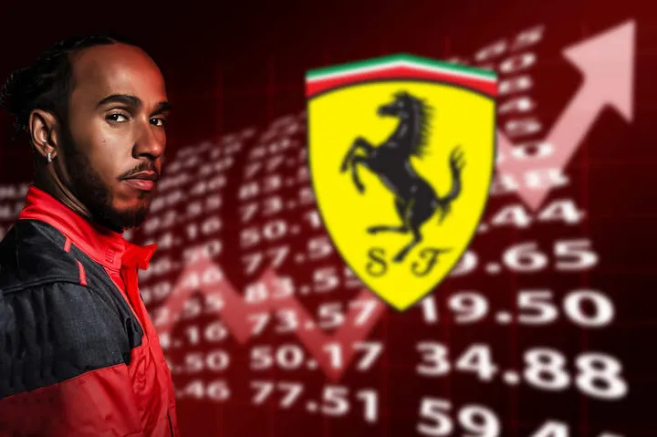 hamilton to ferrari shares surge on stock market f1