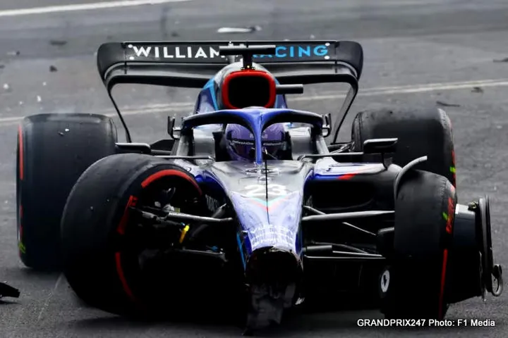 albon f1 crash melbourne fp2 australian gp williams wrecked
