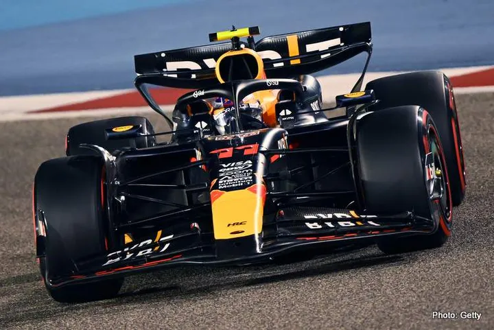 BAHRAIN, BAHRAIN - MARCH 01: Sergio Perez of Mexico driving the (11) Oracle Red Bull Racing RB20 on track during qualifying ahead of the F1 Grand Prix of Bahrain at Bahrain International Circuit on March 01, 2024 in Bahrain, Bahrain. (Photo by Clive Mason/Getty Images)