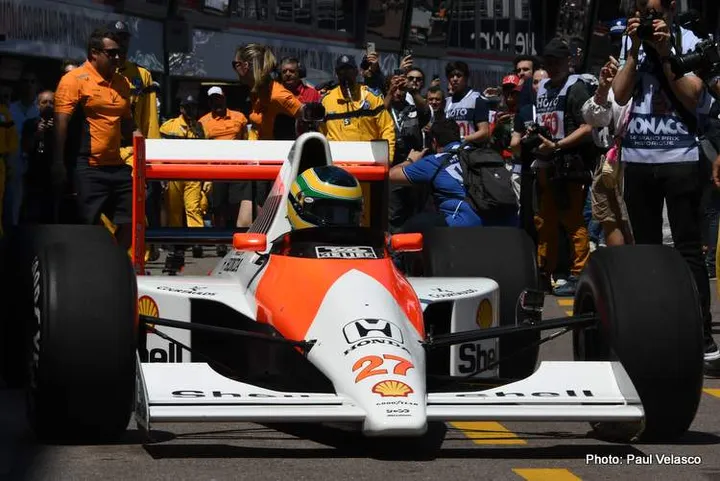 bruno senna drives ayrton mclaren monaco