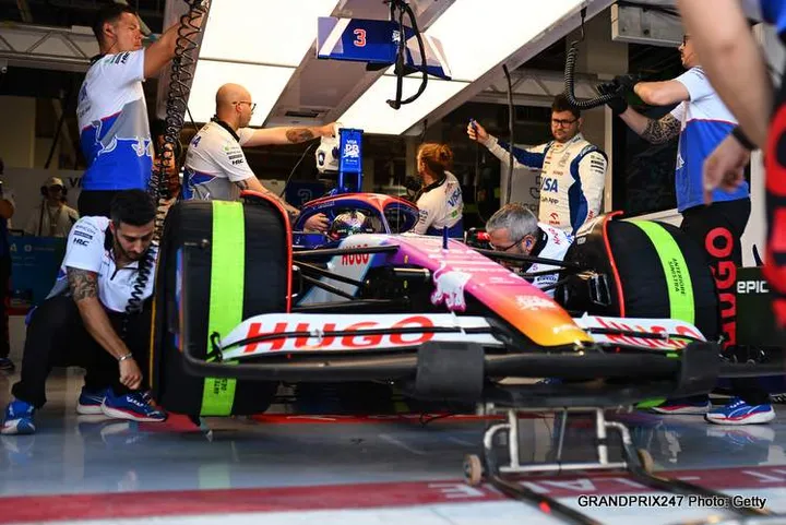 MIAMI, FLORIDA - MAY 04: Daniel Ricciardo of Australia and Visa Cash App RB prepares to drive in the garage during qualifying ahead of the F1 Grand Prix of Miami at Miami International Autodrome on May 04, 2024 in Miami, Florida. (Photo by Rudy Carezzevoli/Getty Images)