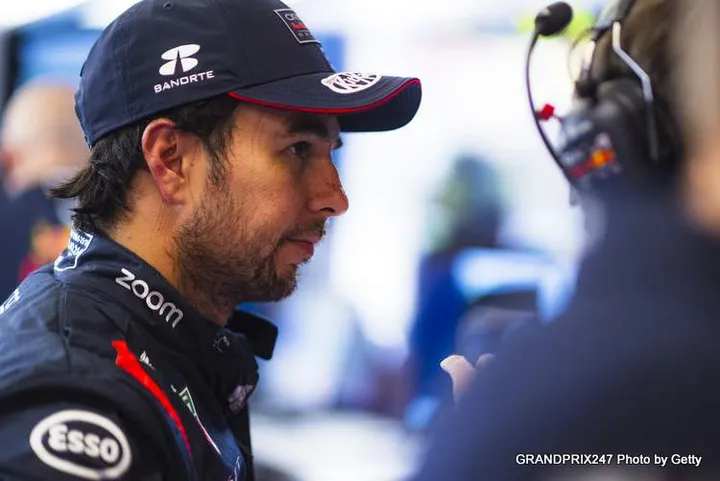 BARCELONA, SPAIN - JUNE 22: Sergio Perez of Mexico and Oracle Red Bull Racing looks on in the garage during final practice ahead of the F1 Grand Prix of Spain at Circuit de Barcelona-Catalunya on June 22, 2024 in Barcelona, Spain. (Photo by Rudy Carezzevoli/Getty Images)