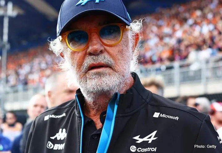ZANDVOORT, NETHERLANDS - AUGUST 25: Oracle Red Bull Racing Team Principal Christian Horner and Flavio Briatore, Executive Advisor to Alpine F1, look on, on the grid prior to the F1 Grand Prix of Netherlands at Circuit Zandvoort on August 25, 2024 in Zandvoort, Netherlands. (Photo by Mark Thompson/Getty Images) // Getty Images / Red Bull Content Pool // SI202408250181 // Usage for editorial use only //