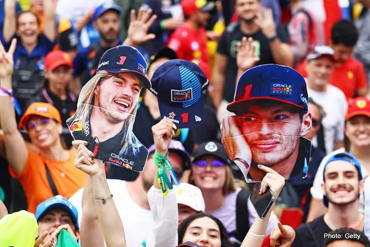 SAO PAULO, BRAZIL - NOVEMBER 03: Fans show their support for Max Verstappen of the Netherlands and Oracle Red Bull Racing after the F1 Grand Prix of Brazil at Autodromo Jose Carlos Pace on November 03, 2024 in Sao Paulo, Brazil. (Photo by Mark Thompson/Getty Images) // Getty Images / Red Bull Content Pool // SI202411030646 // Usage for editorial use only //