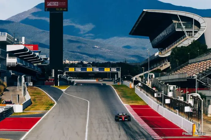 Hamilton Ferrari Barceloan Test
