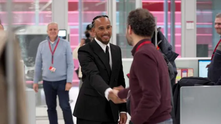 lewis hamilton first day at ferrari factory f1 maranello 2025
