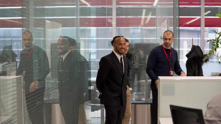 lewis hamilton first day at ferrari factory f1 maranello 2025